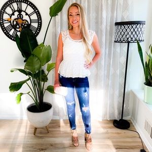 SOLD! Foral Lace Peplum Top